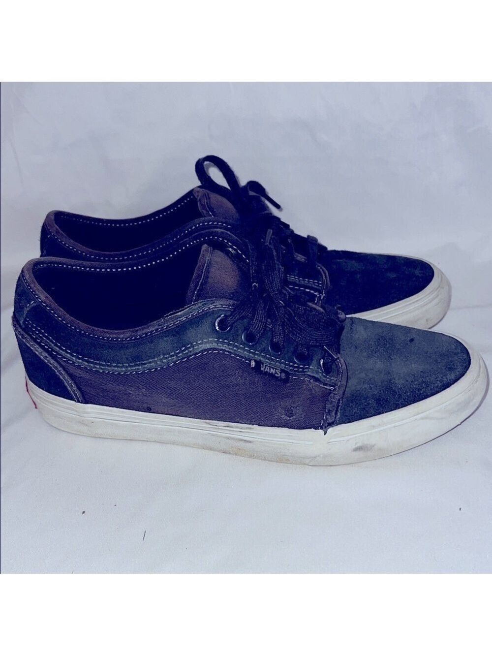 Vans Men's Grey and White Skate Board Sneakers, Size 7 Men